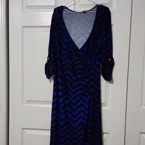 imPRESS Blue Ruched Wrap Cocktail Dress